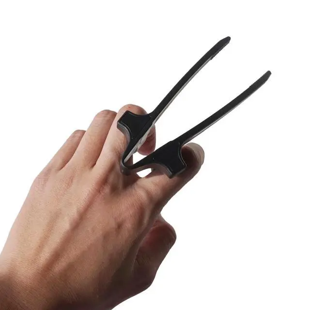 Alt view image 2 of 7 - Finger Chopsticks Black, Ergonomic Finger Snacking chopsticks, Set of 2 with Portable Storage Cases, Gamer Chopsticks, Perfect for Snacking on Chips, Nuts, and Popcorn