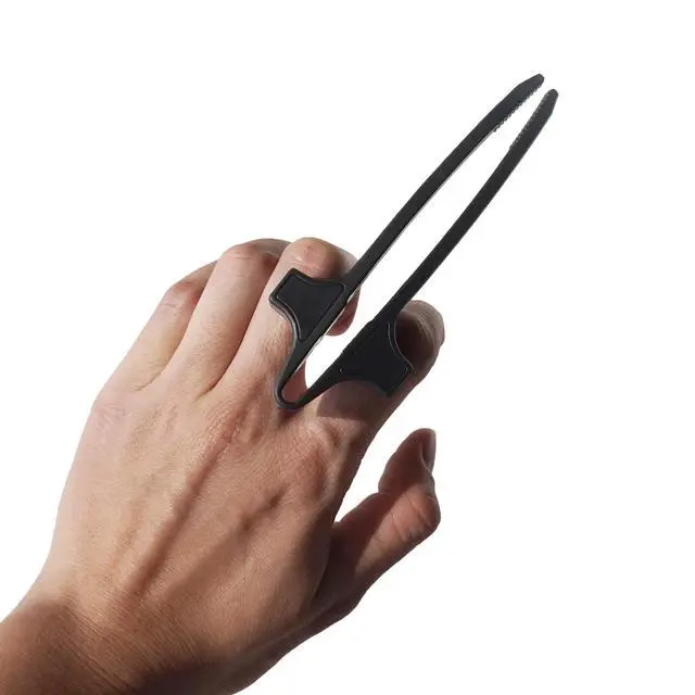 Alt view image 3 of 7 - Finger Chopsticks Black, Ergonomic Finger Snacking chopsticks, Set of 2 with Portable Storage Cases, Gamer Chopsticks, Perfect for Snacking on Chips, Nuts, and Popcorn