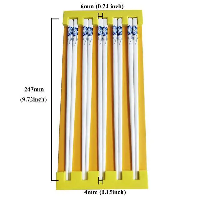 Alt view image 2 of 7 - 10 Pairs Ceramic Chopsticks With Blue Flower Pattern, 9.72 inch High-grade Chinese Bone Porcelain Chopsticks with Delicate Box, Easy to Clean, Dishwasher Safe Microwave Safe Chopsticks