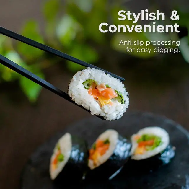 Alt view image 2 of 6 - Himawaridou Hexagonal Resin Chopsticks, Lightweight and Easy to Use, Made in Japan, 9.1 in