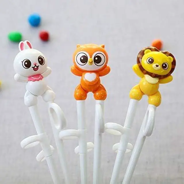 Alt view image 6 of 7 - Chopsticks, Training Chopsticks, Learning, Beginner, Brain Training, Practice, Korean Food, Japanese Sushi, 1 Step to Learn Chopstick, Right Handed - Made in Korea (Lion)