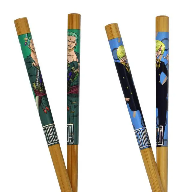Alt view image 4 of 7 - One Piece Chopsticks Character Inspired Designs Reusable Bamboo Set 4 Pack