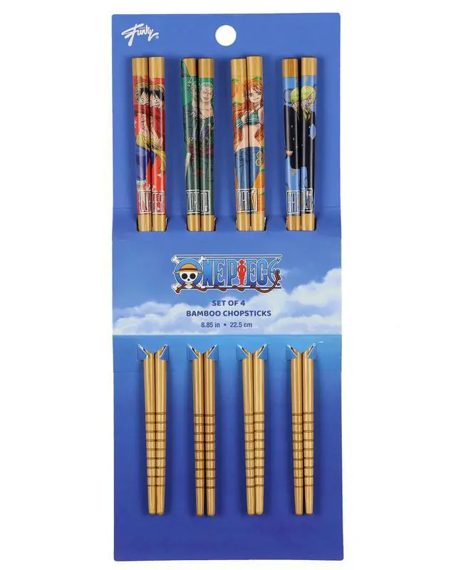 Alt view image 7 of 7 - One Piece Chopsticks Character Inspired Designs Reusable Bamboo Set 4 Pack