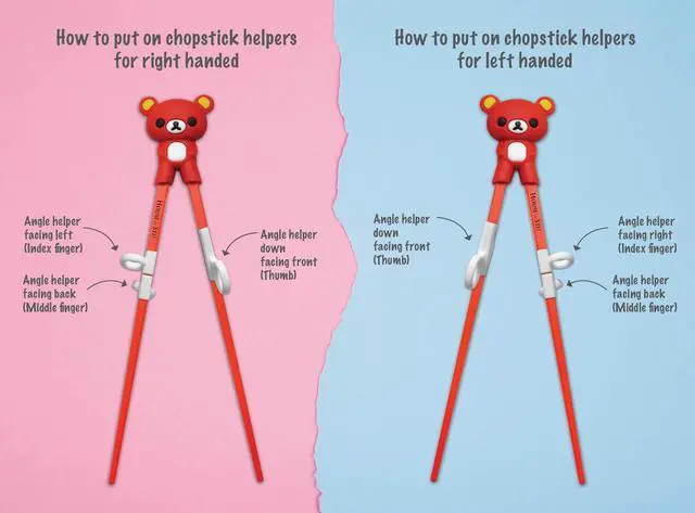 Alt view image 6 of 7 - Kids Training Chopsticks for Toddlers, Kids and Adults with 5 Pairs of Removable Finger Helpers, Animal Design, BPA-Free, Dishwasher-Safe (Bears 5-Pack)