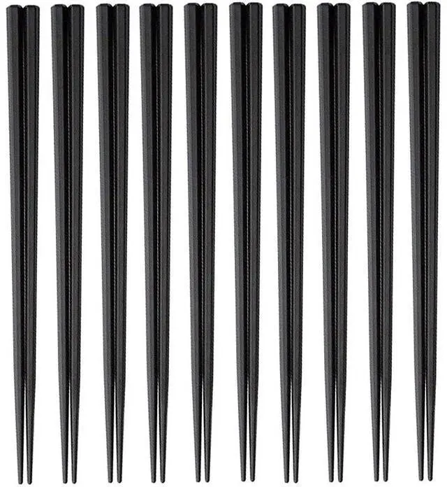 Main image of Daikoku Industrial SPS Hexagonal Chopsticks 9.1 inches (23 cm), Black, Set of 10, Commercial Use, Reuse, Made in Japan