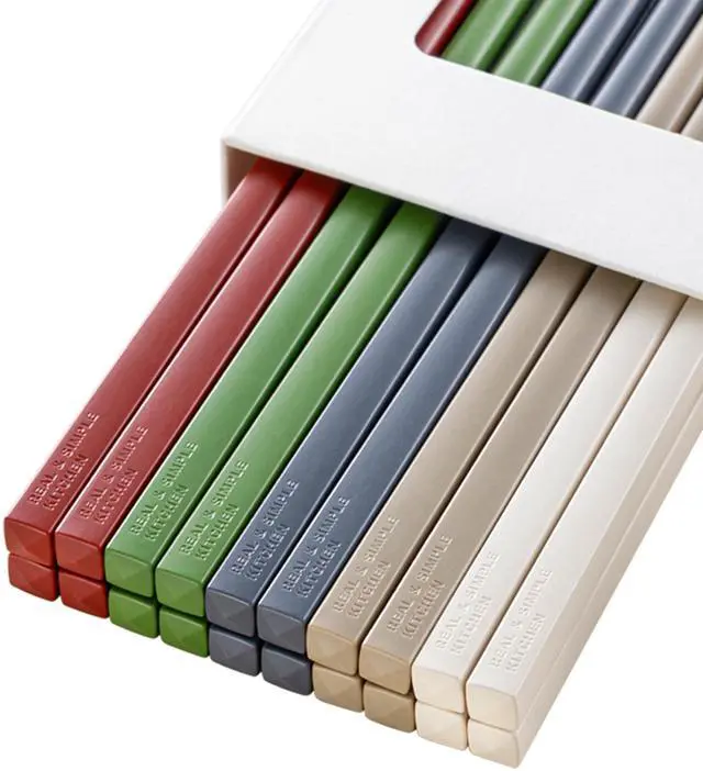 Main image of 10 Pairs Fiberglass Chopsticks Reusable Set | Dishwasher Safe | Lightweight | Non-Slip, 9.45-Inch - Colourful Chop Stick