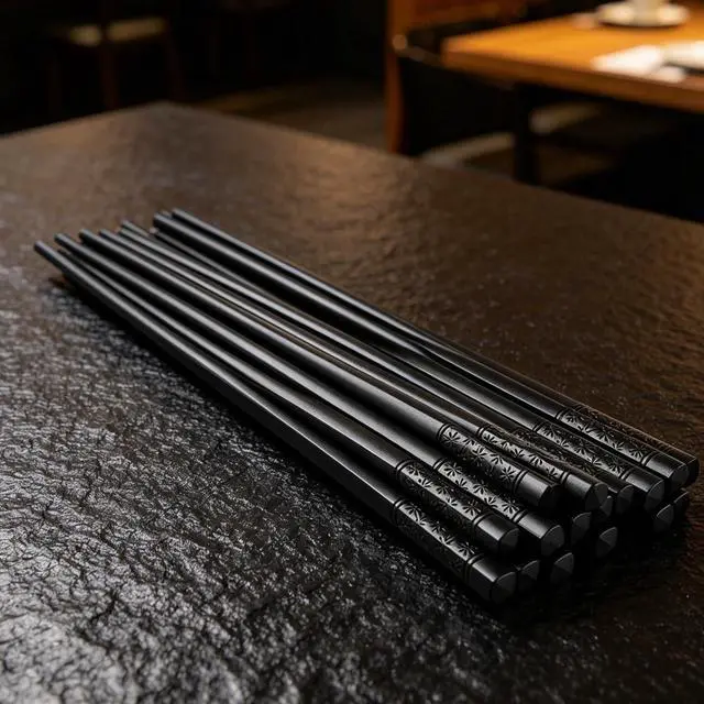 Alt view image 7 of 7 - 100 Pairs Fiberglass Reusable Chopsticks 9.5" Dishwasher Safe Black Cherry Chopsticks for Chinese Style Japanese Food Cooking Supplies