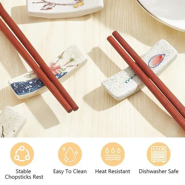 Alt view image 3 of 7 - 8Pcs Japanese Style Chopstick Rest Ceramic Chopstick Holder for Dinner Spoons Forks Paint Brushes Table Decoration