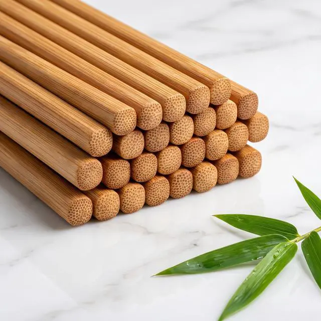Alt view image 3 of 7 - 100 Pairs Bamboo Chopsticks Reusable, 9.5" Natural Unpainted Non-Slip Bamboo Chop Sticks, Lightweight Bulk Wooden Chopsticks for Home Restaurant Party, Sushi, Noodles