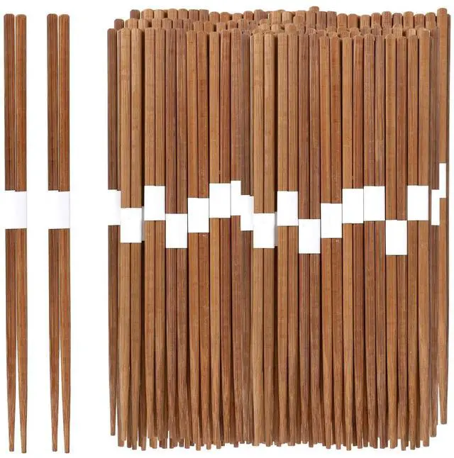 Main image of 100 Pairs Bamboo Chopsticks Reusable, Natural Wooden Chopsticks, 9.5 Inch Dishwasher Safe Lightweight by or Sushi Ramen Restaurant, 9.5 Inches, Brown