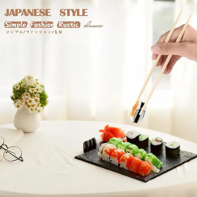 Alt view image 5 of 6 - 100 pairs Disposable Bamboo Chopsticks, 9.5 Inch Japanese Style Double Pointed Sleeved and Separated Chop sticks for Sushi & Asian Dishes