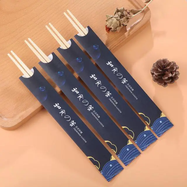 Alt view image 4 of 6 - 100 pairs Disposable Bamboo Chopsticks, 9.5 Inch Japanese Style Double Pointed Sleeved and Separated Chop sticks for Sushi & Asian Dishes