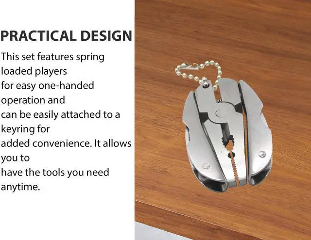 Alt view image 6 of 6 - Mini Keychain Set - 6-in-1 Multitool Plier, Adjustable Wrench & Carry Case - Multifunctional All In One - Wire Strippers, Phillips Screwdriver, Knife, File Great For Holiday Gifts, Stocking Stuffers