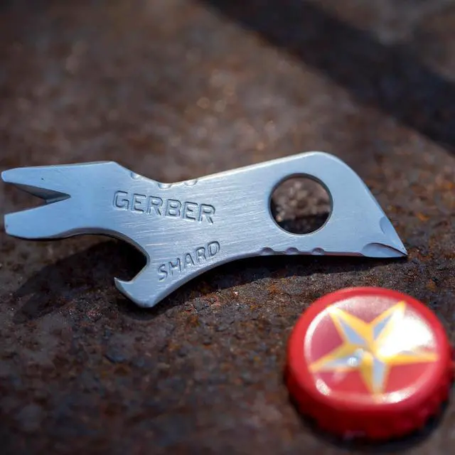 Alt view image 4 of 7 - Gear Shard 7-in-1 Keychain Multitool - Screwdriver, Bottle Opener, EDC Compact Tool - Fathers Day Dad Gifts, Gifts for Men, Silver