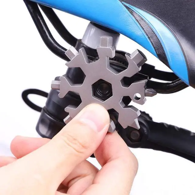 Alt view image 3 of 5 - 18-in-1 Snowflake Multi Tool, Stainless Steel Snowflake Bottle Opener/Flat Phillips Screwdriver Kit/Wrench, Stocking Stuffers for Men(Standard-Stainless Steel)