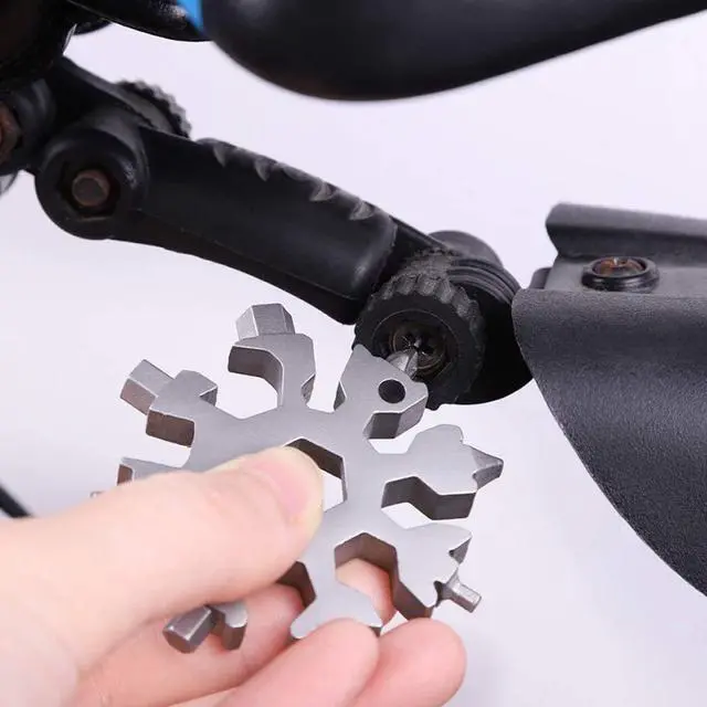 Alt view image 4 of 5 - 18-in-1 Snowflake Multi Tool, Stainless Steel Snowflake Bottle Opener/Flat Phillips Screwdriver Kit/Wrench, Stocking Stuffers for Men(Standard-Stainless Steel)