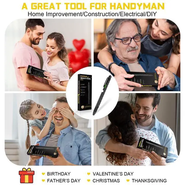 Alt view image 7 of 7 - 9-in-1 Multitool Pen, Gifts for Men Dad Husband Grandpa