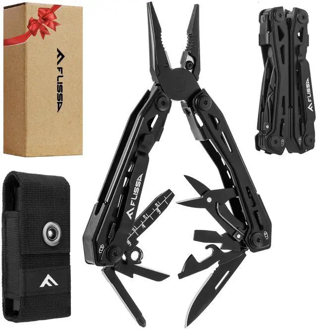 Main image of 16-in-1 Stainless Steel Multi Tool, Gifts for Men Dad, EDC Multitool with Pocket Knife, Pliers, Belt Clip and Oxford Sheath, Self-locking Utility Multi-Tool for Camping Survival Outdoor