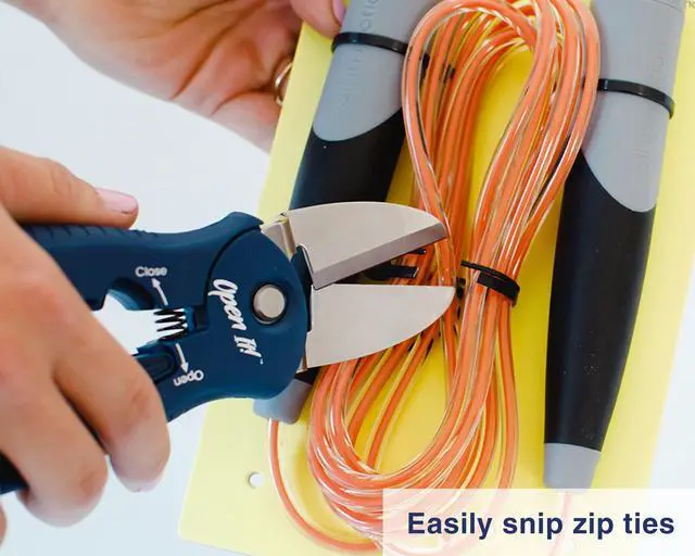 Alt view image 5 of 7 - Open It! 4-in-1 Box Cutter & Package Opener Tool Heavy Duty Scissors, Retractable Blade & Screwdriver All-in-One Household Tool for Boxes & Plastic Packaging, Blue