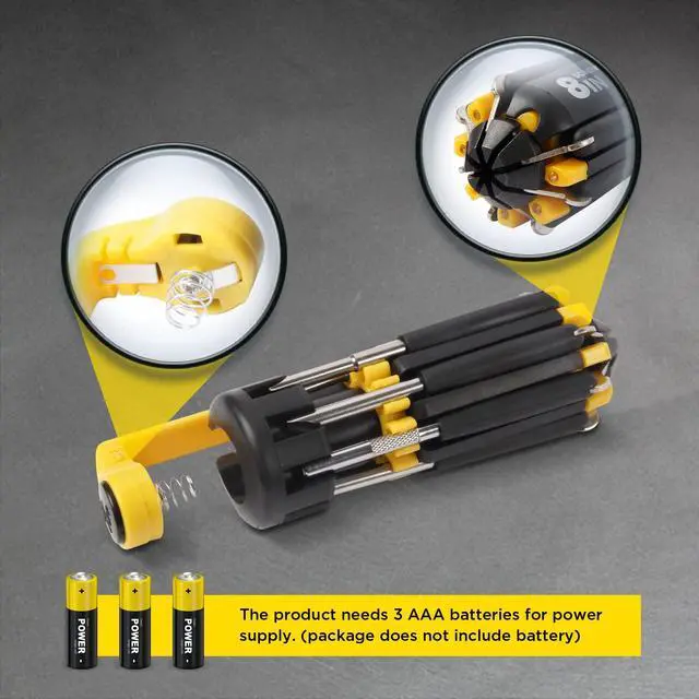 Alt view image 4 of 7 - 8 in 1 Screwdriver with Flashlight, Multi Functional 8 in 1 Screwdrivers Tool Set with Worklight for Household, Auto