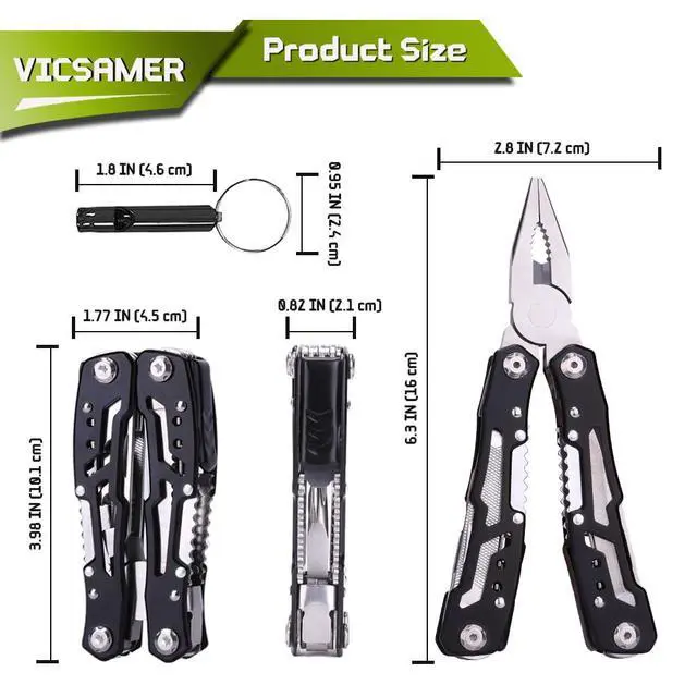 Alt view image 2 of 7 - 14 in 1 Multitool Pliers Gives One Whistle as a Gift, Professional Pocket Pliers from Wife Daughter to Father Boyfriend Husband on Christmas, Birthday, Valentine's, Father's Day -