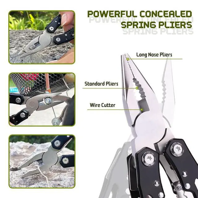 Alt view image 5 of 7 - 14 in 1 Multitool Pliers Gives One Whistle as a Gift, Professional Pocket Pliers from Wife Daughter to Father Boyfriend Husband on Christmas, Birthday, Valentine's, Father's Day -