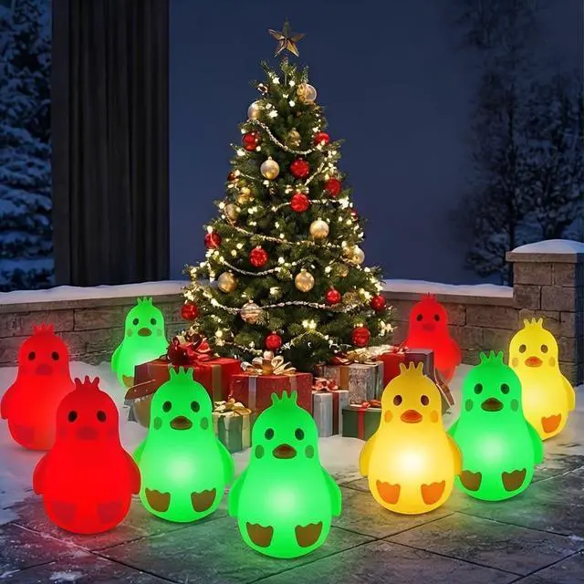 Alt view image 7 of 7 - Solar Penguin Light, Rechargeable Globe Color Changing Solar Globe Lamp IP65 Waterproof Outdoor Garden RGB Warm White/White Orb Light for Patio Pool Yard Bar Party Decorative Lightin