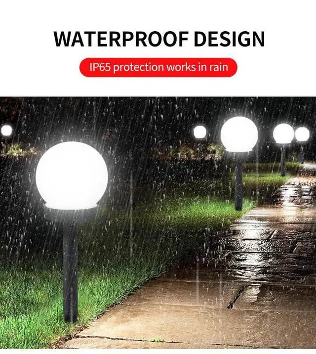 Alt view image 5 of 5 - 3 Packs of LED Solar Ball Lights, Outdoor Courtyard Decorative Floor Lights, Wireless Dusk to Dawn Waterproof Garden Road Landscape lamp.