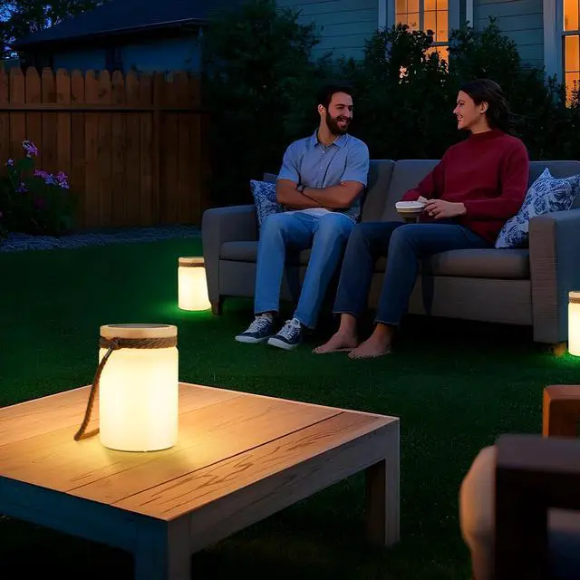 Alt view image 7 of 7 - Solar Table Lamp Lantern Waterproof LED Outdoor Cordless IP44 RGB and Warm White Dimmable for Patio Camping Restaurant Terrace By the Pool