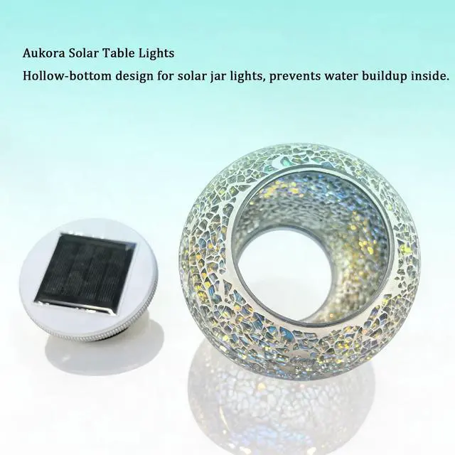 Alt view image 3 of 7 - Color Changing Solar Powered Glass Ball Garden Lights, Table Lamps Waterproof Night Light for Patio, Bar, Party, Yard, Room, Wine Cabinet, Outdoor/Indoor Decorations, Ideal Gift(Crack Glass)