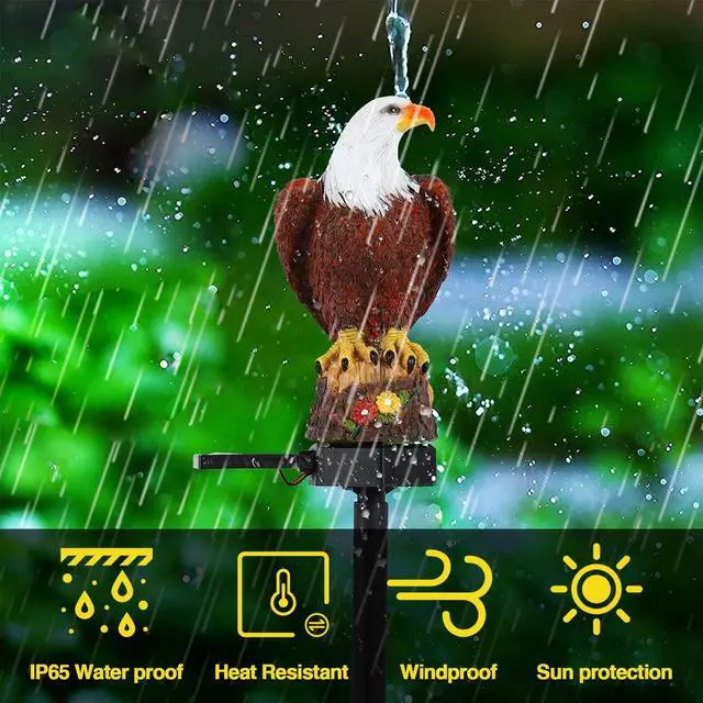 Alt view image 4 of 7 - Eagle Solar Garden Lights - Outdoor Decor with LED Path Lights, Animal Statue