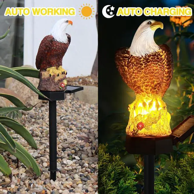 Alt view image 7 of 7 - Eagle Solar Garden Lights - Outdoor Decor with LED Path Lights, Animal Statue