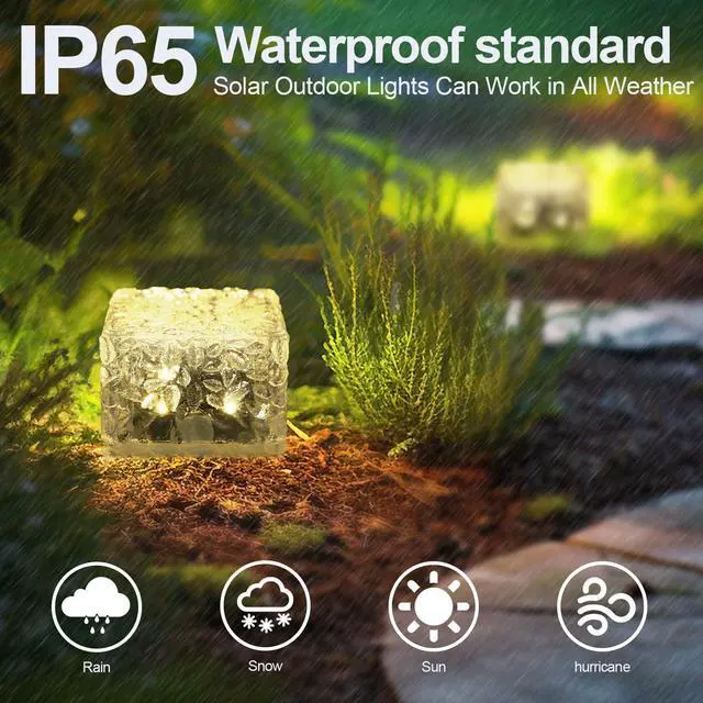 Alt view image 2 of 7 - Solar Brick Lights-Outdoor Solar Lights for Yard-Solar Brick Landscape Path Light 3 Pack LED Light Brick Garden Decor for Pathway Patio Walkway Backyard Decoration