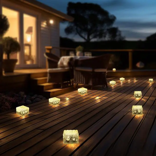 Alt view image 4 of 7 - Solar Brick Lights-Outdoor Solar Lights for Yard-Solar Brick Landscape Path Light 3 Pack LED Light Brick Garden Decor for Pathway Patio Walkway Backyard Decoration