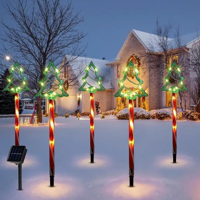 Main image of Floor Lamp Solar Christmas Lights 8 Modes Xmas Tree Lights Waterproof Outdoor Decorations Ornament Christmas Lamp Outdoor Lawn Stake Green