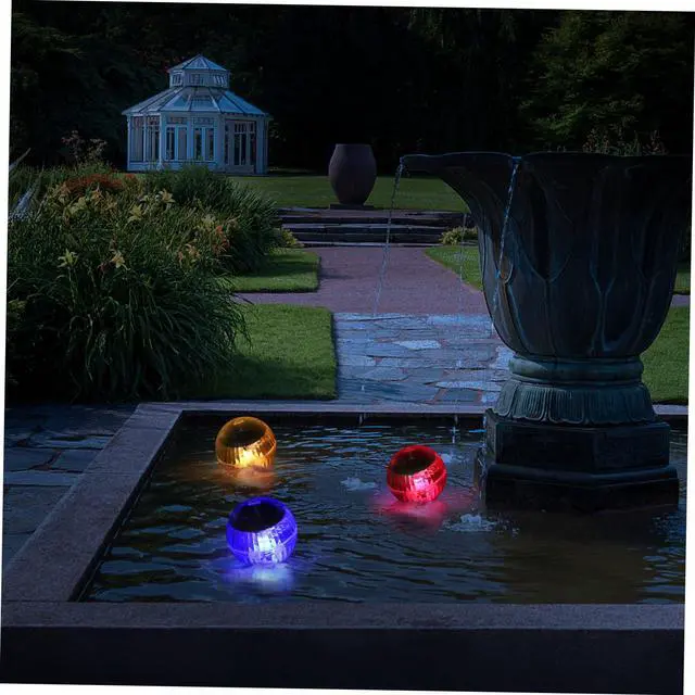 Alt view image 6 of 7 - Solar Powered Water Float Light, Colorful Changing Solar Pool Light Pond Floating Ball Light Globe Night Light for Gargen Swimming Pool