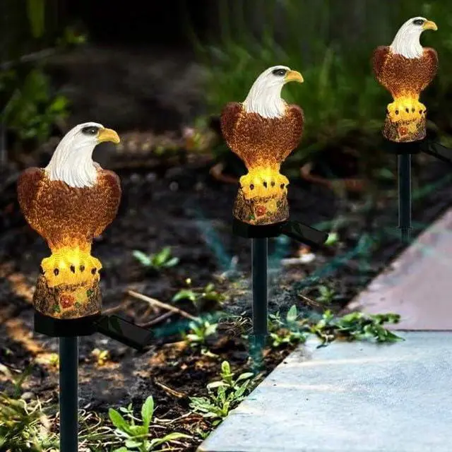 Alt view image 4 of 7 - Solar Energy Eagle Light, Garden Decoration Resin Cute Animal Ground Lamp,Wireless Dusk to Dawn LED Sconce Lights Waterproof.
