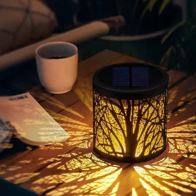 Main image of Solar Table Lantern Outdoor Waterproof - Solar Tree Lights Metal Decorative Solar Powered Bright LED Lights Auto Up/Off for Patio Yard Balcony Garden Decor