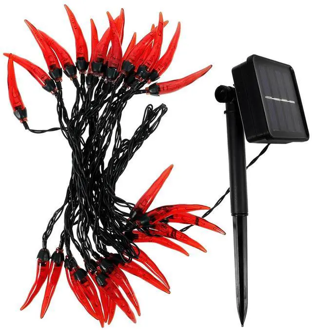 Main image of 1 Set Red Chili String Lights Nativity Decor String Lights for Outside Jalepeno Pepper Chili Pepper Fairy Light Kitchen Decorative Lights Solar Pepper String Lamp Solar Scene Lamp
