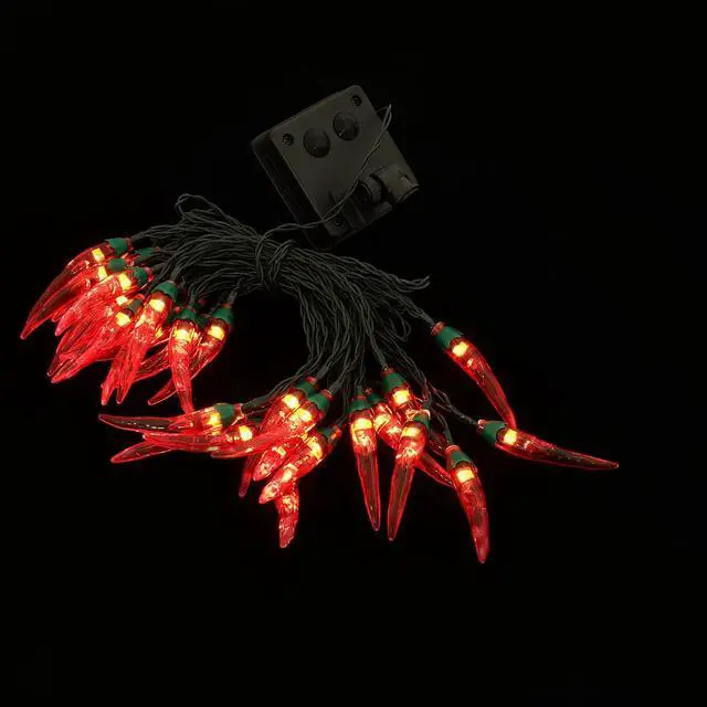 Alt view image 3 of 7 - 1 Set Red Chili String Lights Nativity Decor String Lights for Outside Jalepeno Pepper Chili Pepper Fairy Light Kitchen Decorative Lights Solar Pepper String Lamp Solar Scene Lamp