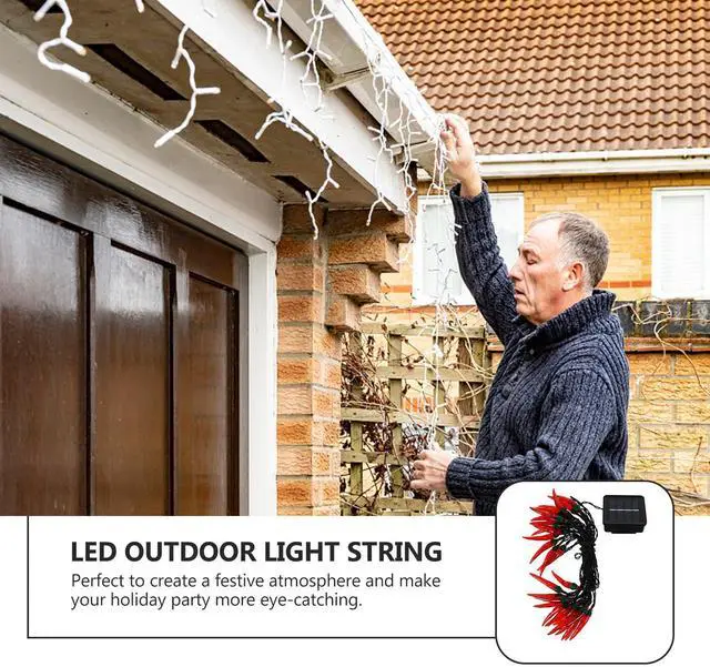 Alt view image 5 of 7 - 1 Set Red Chili String Lights Nativity Decor String Lights for Outside Jalepeno Pepper Chili Pepper Fairy Light Kitchen Decorative Lights Solar Pepper String Lamp Solar Scene Lamp