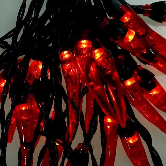 Alt view image 6 of 7 - 1 Set Red Chili String Lights Nativity Decor String Lights for Outside Jalepeno Pepper Chili Pepper Fairy Light Kitchen Decorative Lights Solar Pepper String Lamp Solar Scene Lamp