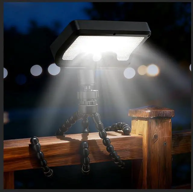 Main image of Solar Lights,Outdoor Solar Motion-Activated Light with Flexible Octopus Tripod 360° Can be Wrapped Around Tree Trunks,Dual Charging,Outdoor Sercurity Lights for Deck Fence, Garden (Black)
