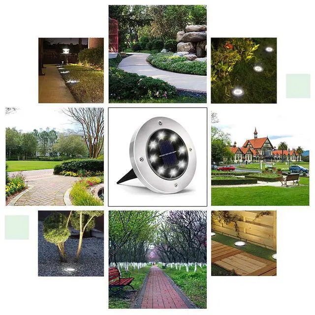 Alt view image 6 of 7 - 4.6 inch Solar Lights for Outside, 4 Pack Solar Light Outdoor Waterproof, Garden Lights Landscape Lighting for Lawn Yard Deck Driveway Walkway White