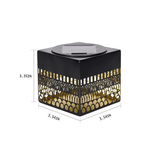 Alt view image 6 of 7 - Retro Solar Table Lantern Outdoor Waterproof, Solar Projection Desk Lamp for Courtyard Metal Tabletop Light Desktop Decorative Lamp-Atmosphere Landscape Garden Light(Colorful)