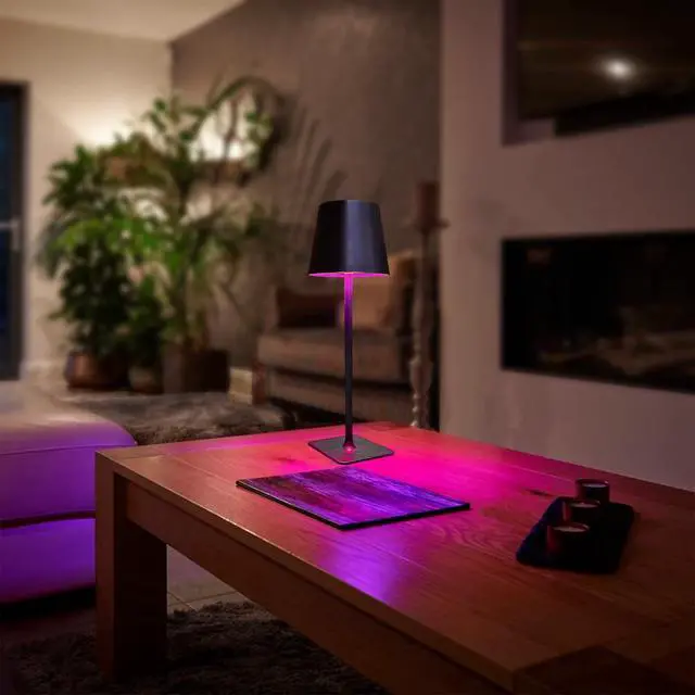 Alt view image 3 of 7 - Cordless Table Lamps, Outdoor Solar LED Lamp, 4000mAh Rechargeable Bottle Lamp, Touch RGB Color Stepless Dimming Light for Bedroom, Restaurants, Patio, Camping,Bar Black