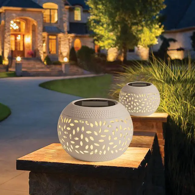 Alt view image 7 of 7 - Solar Table Lanterns Outdoor Waterproof - LED Lamp White Metal Tabletop Light Solar Powered Decorative Lantern for Indoor Desk Bedroom Patio Garden Pathway Yard (1 Pack)