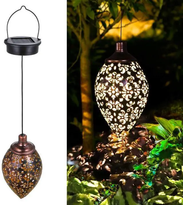Main image of Hanging Solar Lights Solar Lantern LED Garden Lights Metal Lamp Waterproof for Outdoor Hanging Decor