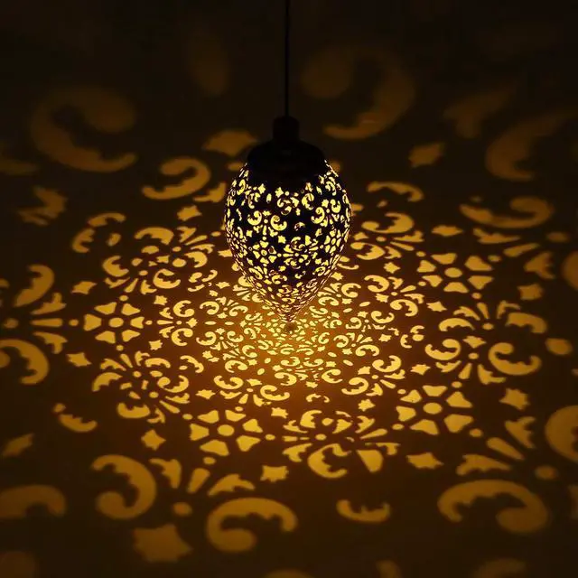 Alt view image 2 of 7 - Hanging Solar Lights Solar Lantern LED Garden Lights Metal Lamp Waterproof for Outdoor Hanging Decor