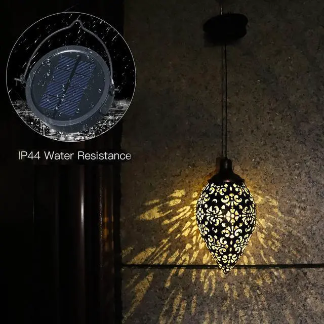 Alt view image 5 of 7 - Hanging Solar Lights Solar Lantern LED Garden Lights Metal Lamp Waterproof for Outdoor Hanging Decor